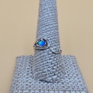 Size 9.5 Sterling Silver Squid Octopus Nautical Beach Band Ring A4764